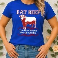 Eat Beef Cool Gift West Wasn't Won On Salad Hereford Cool Gift Women's T-Shirt thumb 2