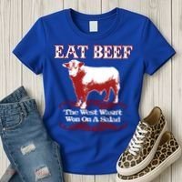 Eat Beef Cool Gift West Wasn't Won On Salad Hereford Cool Gift Women's T-Shirt thumb 3