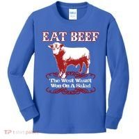 Eat Beef Cool Gift West Wasn't Won On Salad Hereford Cool Gift Kids Long Sleeve Shirt thumb 0