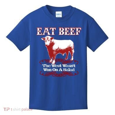 Eat Beef Cool Gift West Wasn't Won On Salad Hereford Cool Gift Kids T-Shirt