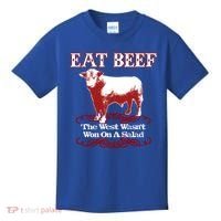 Eat Beef Cool Gift West Wasn't Won On Salad Hereford Cool Gift Kids T-Shirt thumb 0