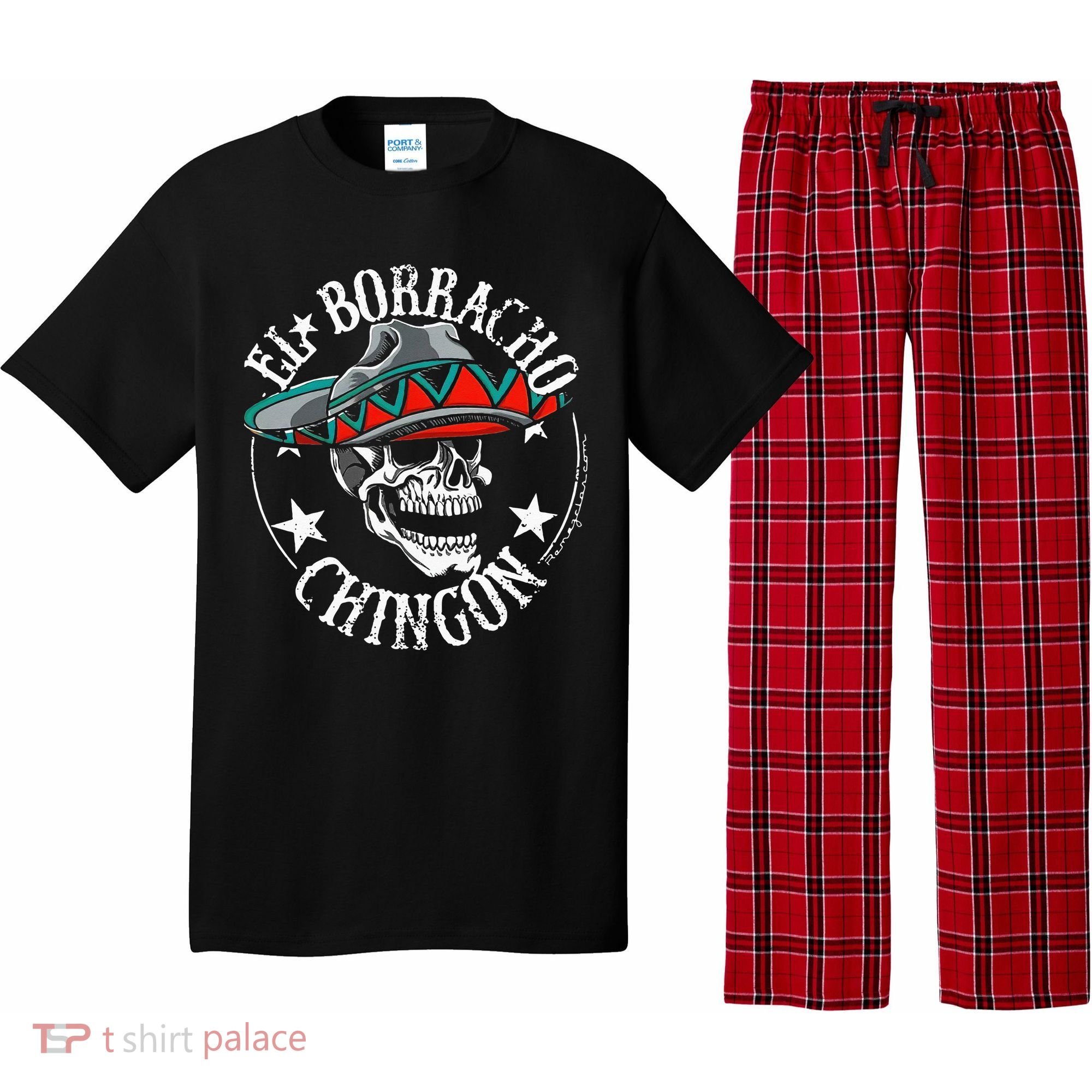 El Borracho Chingon Sugar Skull Cinco De Mayo Pajama Set