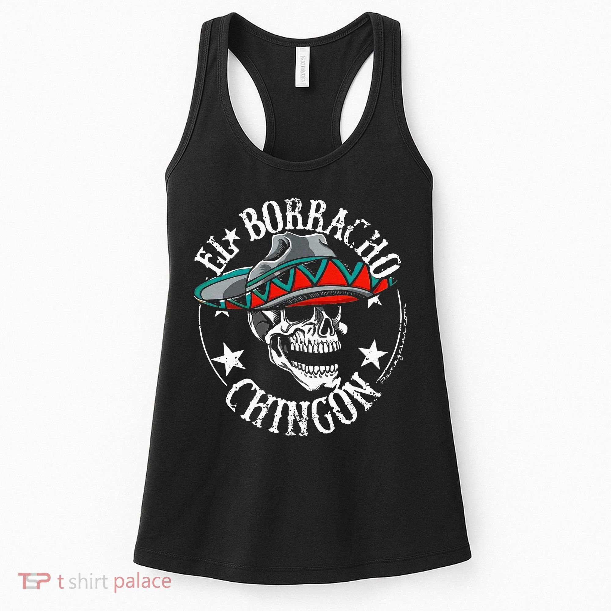 El Borracho Chingon Sugar Skull Cinco De Mayo Women's Tank Top