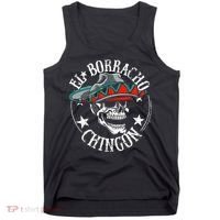 El Borracho Chingon Sugar Skull Cinco De Mayo Tank Top thumb 0