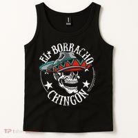 El Borracho Chingon Sugar Skull Cinco De Mayo Tank Top thumb 2