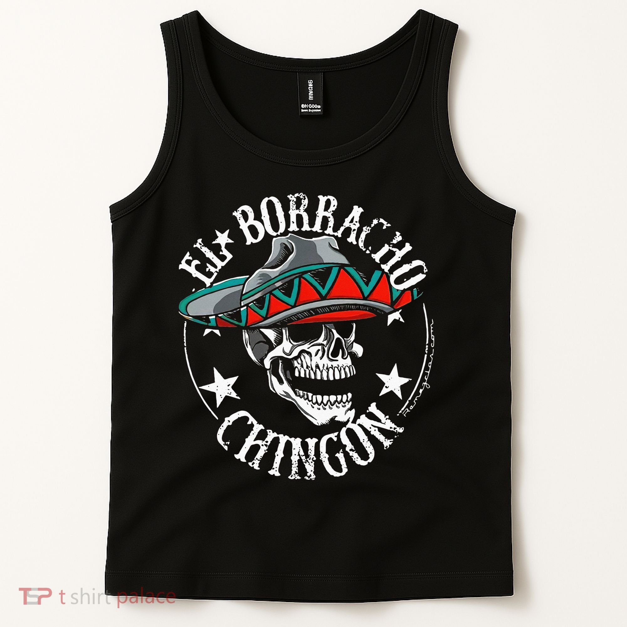 El Borracho Chingon Sugar Skull Cinco De Mayo Tank Top