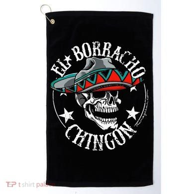 El Borracho Chingon Sugar Skull Cinco De Mayo Golf Towel