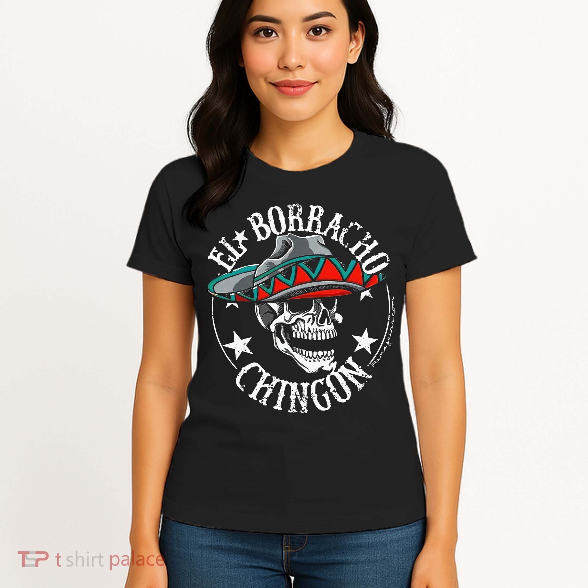 El Borracho Chingon Sugar Skull Cinco De Mayo Women's T-Shirt