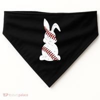 Easter Baseball Cute Easter Bunny With Baseball Easter Cool Gift USA-Made Doggie Bandana thumb 0