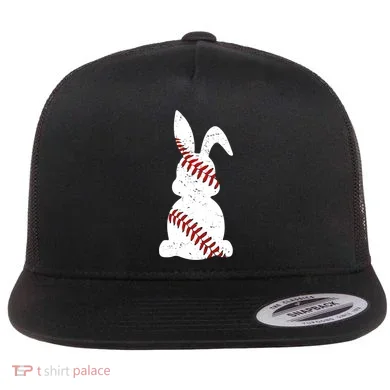 Easter Baseball Cute Easter Bunny With Baseball Easter Cool Gift Flat Bill Trucker Hat