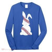 Easter Baseball Cute Easter Bunny With Baseball Easter Cool Gift Long Sleeve Shirt thumb 0