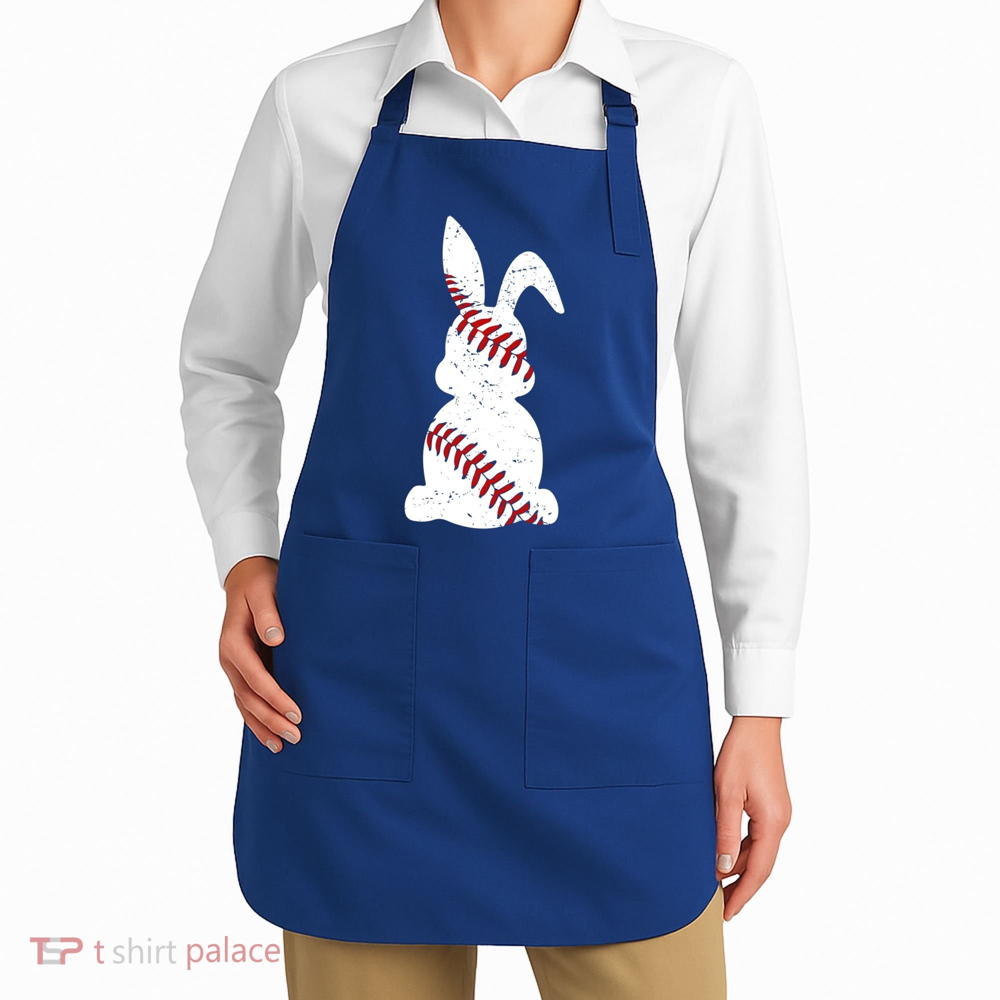 Easter Baseball Cute Easter Bunny With Baseball Easter Cool Gift Apron