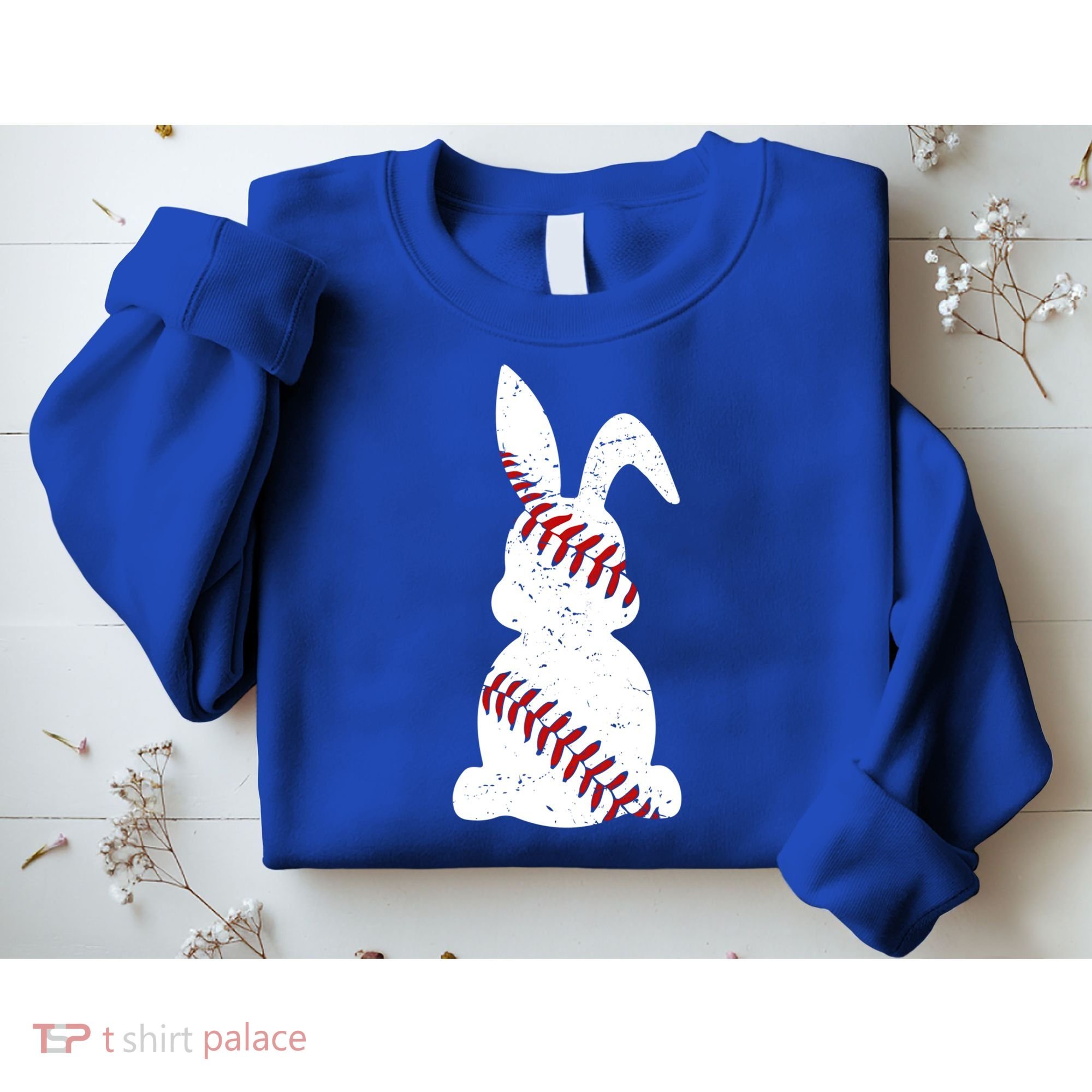 Easter Baseball Cute Easter Bunny With Baseball Easter Cool Gift Sweatshirt