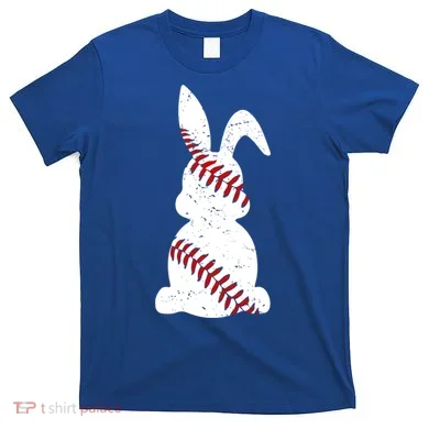 Easter Baseball Cute Easter Bunny With Baseball Easter Cool Gift T-Shirt