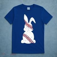 Easter Baseball Cute Easter Bunny With Baseball Easter Cool Gift T-Shirt thumb 5