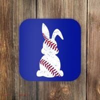 Easter Baseball Cute Easter Bunny With Baseball Easter Cool Gift Coaster thumb 0