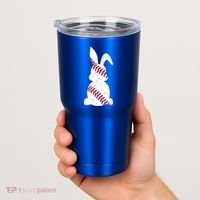 Easter Baseball Cute Easter Bunny With Baseball Easter Cool Gift Tumbler thumb 2