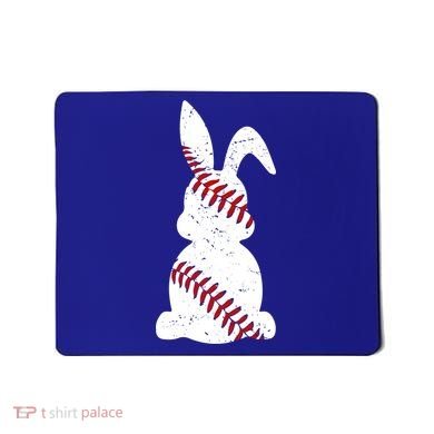 Easter Baseball Cute Easter Bunny With Baseball Easter Cool Gift Mousepad