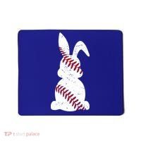 Easter Baseball Cute Easter Bunny With Baseball Easter Cool Gift Mousepad thumb 0