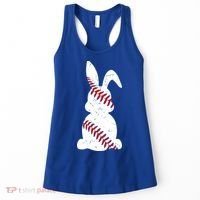 Easter Baseball Cute Easter Bunny With Baseball Easter Cool Gift Women's Tank Top thumb 0
