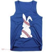 Easter Baseball Cute Easter Bunny With Baseball Easter Cool Gift Tank Top thumb 0