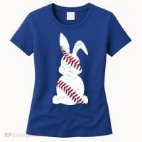 Easter Baseball Cute Easter Bunny With Baseball Easter Cool Gift Women's T-Shirt thumb 0