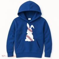 Easter Baseball Cute Easter Bunny With Baseball Easter Cool Gift Kids Hoodie thumb 0