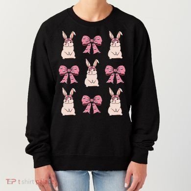 Easter Bunny Coquette Bow Ribbon Rabbit Lover Gift Women's Sweatshirt