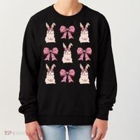 Easter Bunny Coquette Bow Ribbon Rabbit Lover Gift Women's Sweatshirt thumb 0