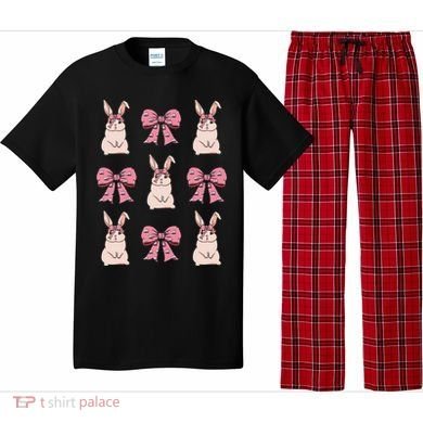Easter Bunny Coquette Bow Ribbon Rabbit Lover Gift Pajama Set
