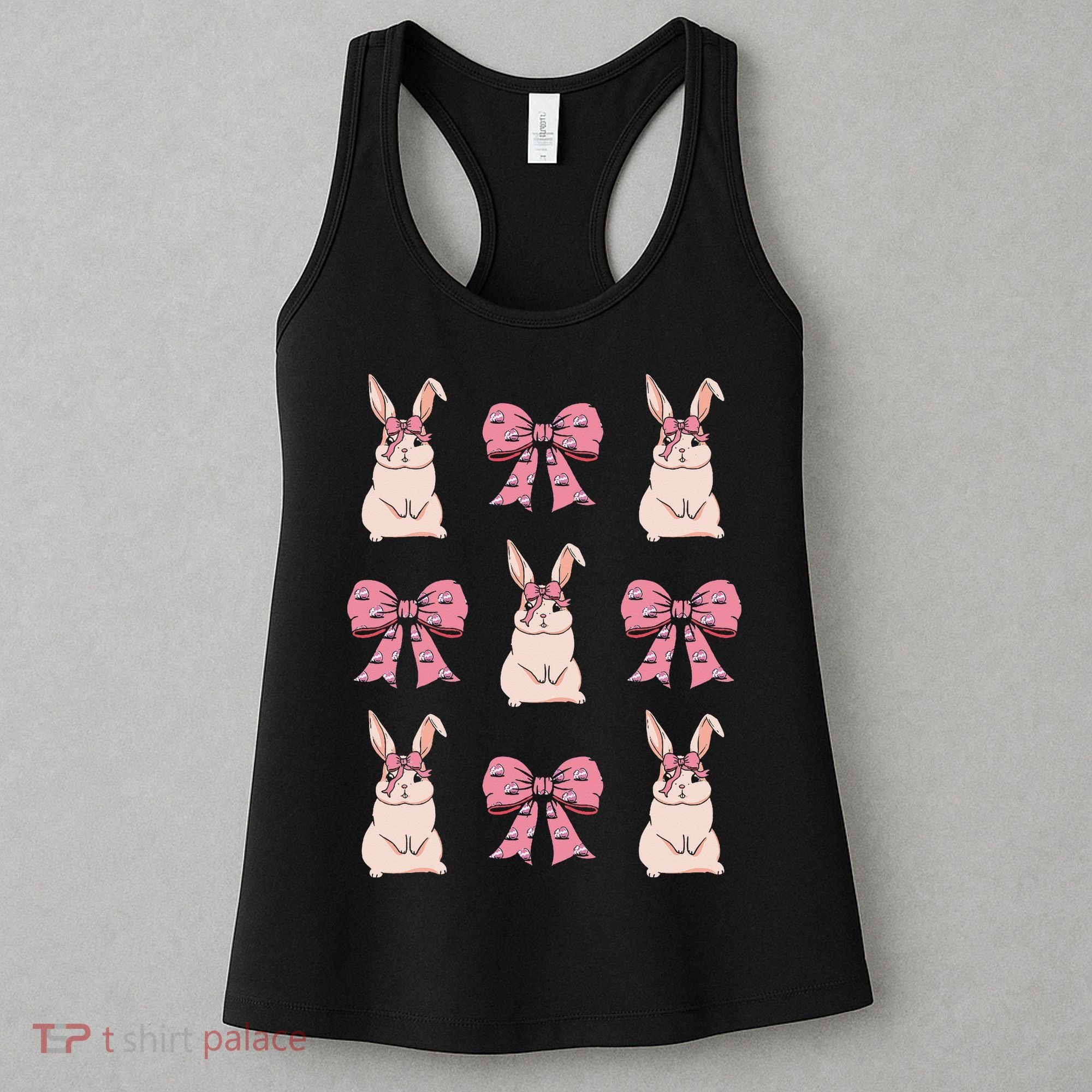 Easter Bunny Coquette Bow Ribbon Rabbit Lover Gift Women's Tank Top