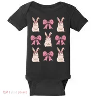 Easter Bunny Coquette Bow Ribbon Rabbit Lover Gift Baby Bodysuit thumb 0