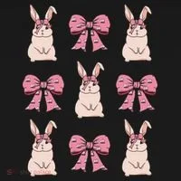 Easter Bunny Coquette Bow Ribbon Rabbit Lover Gift Toddler Hoodie thumb 2