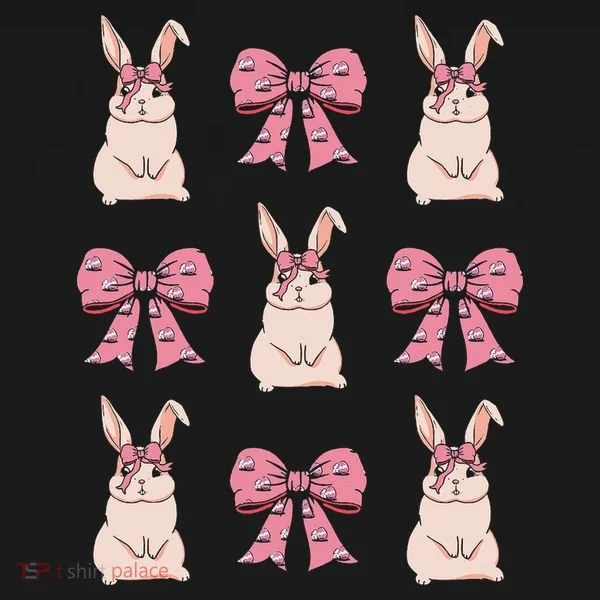 Easter Bunny Coquette Bow Ribbon Rabbit Lover Gift Toddler Hoodie