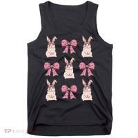 Easter Bunny Coquette Bow Ribbon Rabbit Lover Gift Tank Top thumb 0