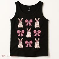 Easter Bunny Coquette Bow Ribbon Rabbit Lover Gift Tank Top thumb 2