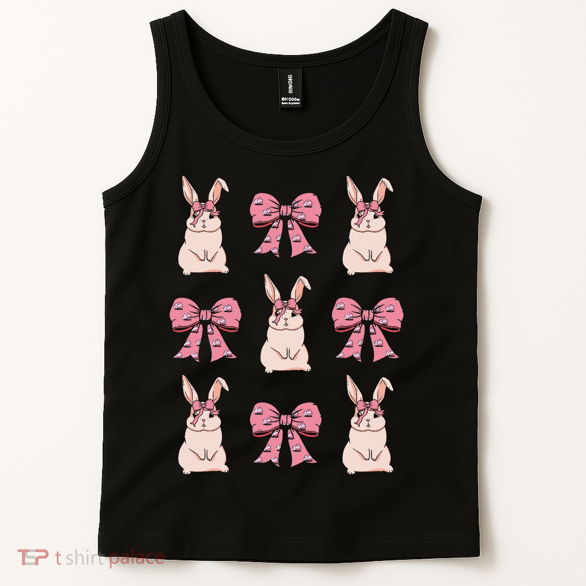 Easter Bunny Coquette Bow Ribbon Rabbit Lover Gift Tank Top