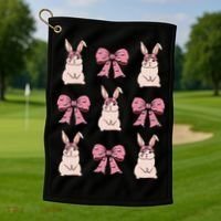 Easter Bunny Coquette Bow Ribbon Rabbit Lover Gift Golf Towel thumb 1
