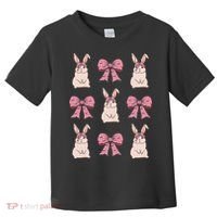 Easter Bunny Coquette Bow Ribbon Rabbit Lover Gift Toddler T-Shirt thumb 0