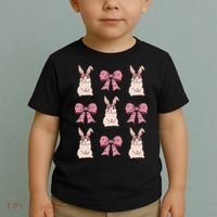 Easter Bunny Coquette Bow Ribbon Rabbit Lover Gift Toddler T-Shirt thumb 2