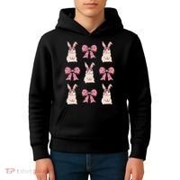 Easter Bunny Coquette Bow Ribbon Rabbit Lover Gift Kids Hoodie thumb 4