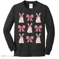 Easter Bunny Coquette Bow Ribbon Rabbit Lover Gift Kids Long Sleeve Shirt thumb 0