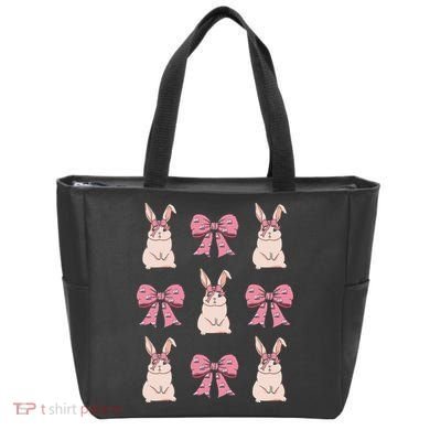 Easter Bunny Coquette Bow Ribbon Rabbit Lover Gift Tote Bag