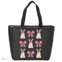 Easter Bunny Coquette Bow Ribbon Rabbit Lover Gift Tote Bag thumb 0