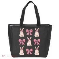 Easter Bunny Coquette Bow Ribbon Rabbit Lover Gift Tote Bag thumb 0