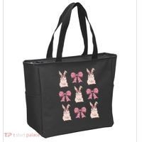 Easter Bunny Coquette Bow Ribbon Rabbit Lover Gift Tote Bag thumb 2