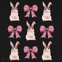 Easter Bunny Coquette Bow Ribbon Rabbit Lover Gift Tote Bag thumb 4