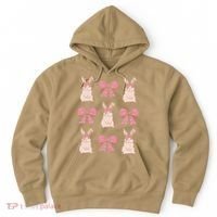 Easter Bunny Coquette Bow Ribbon Rabbit Lover Gift Hoodie thumb 0