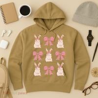 Easter Bunny Coquette Bow Ribbon Rabbit Lover Gift Hoodie thumb 3