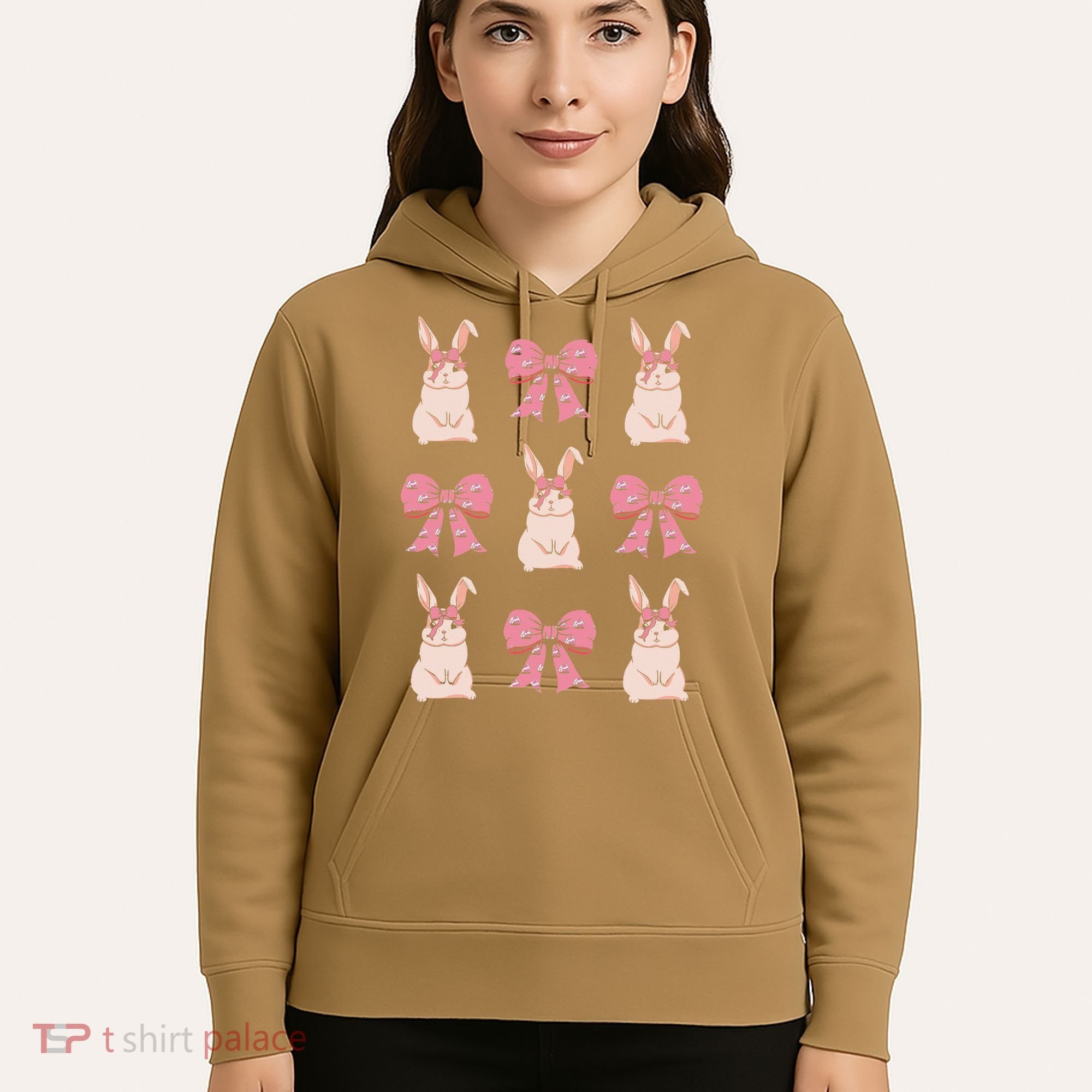 Easter Bunny Coquette Bow Ribbon Rabbit Lover Gift Hoodie